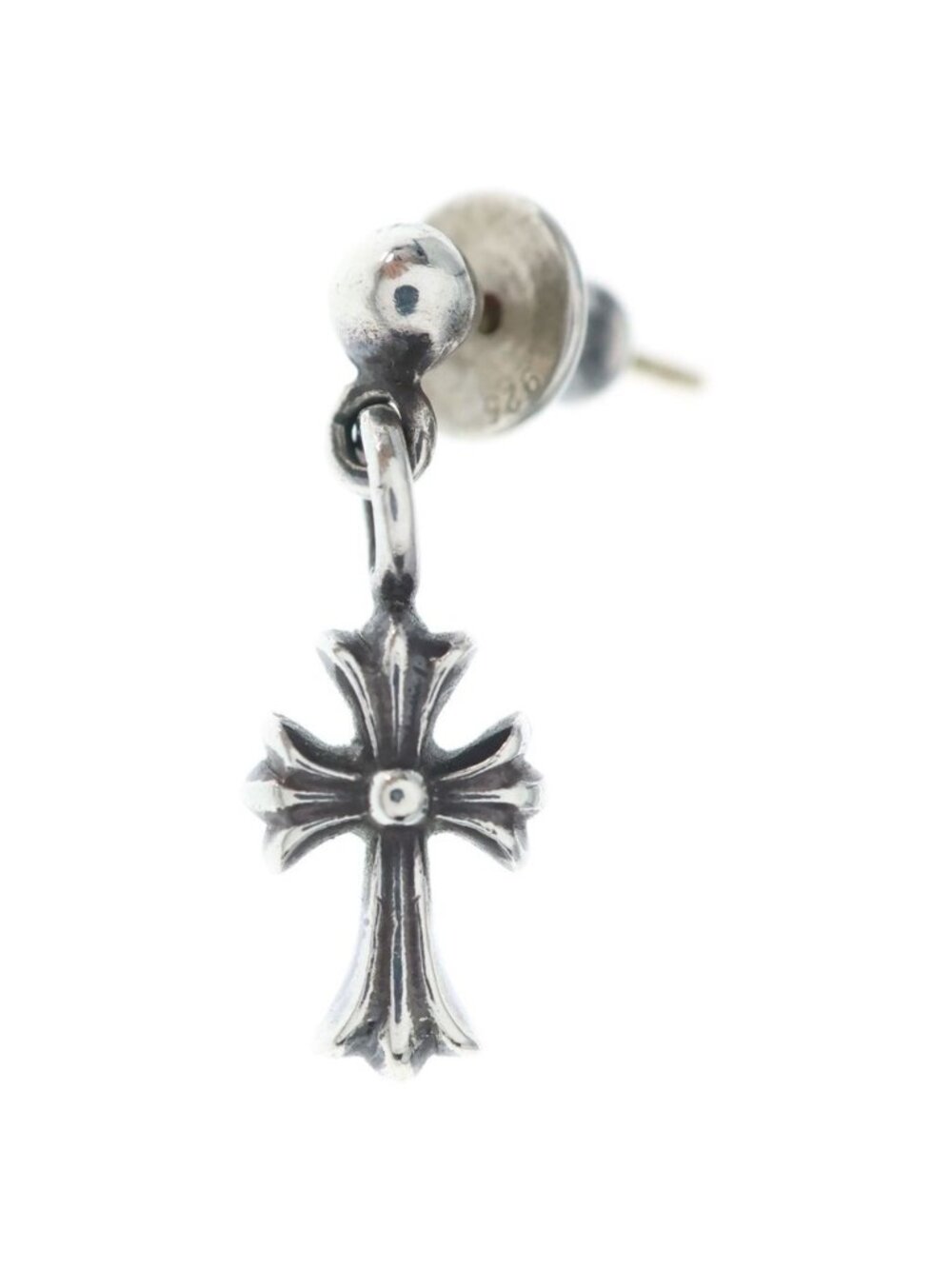 Chrome Hearts Tiny Stack CH Cross Drop Earrings Silver Yellow Gold